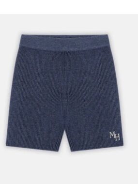 Madhappy Ribbed Cashmere Knit Biker Shorts in Navy